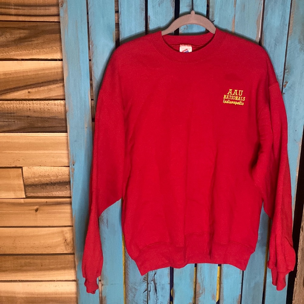 Vintage 90s Super Sweats crewneck large embroidered AAU Nationals Indianapolis